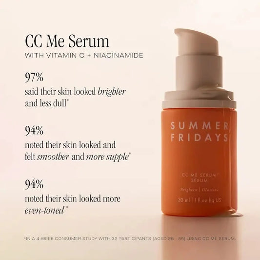 Serums
Summer Fridays
CC Me Vitamin C + Niacinamide Serum